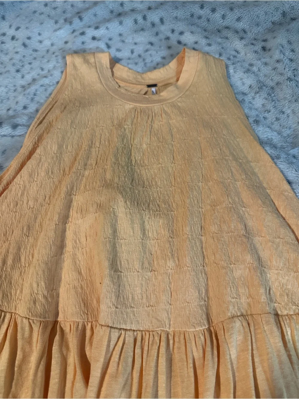 Free People Peach Tiered Ruffle Tank